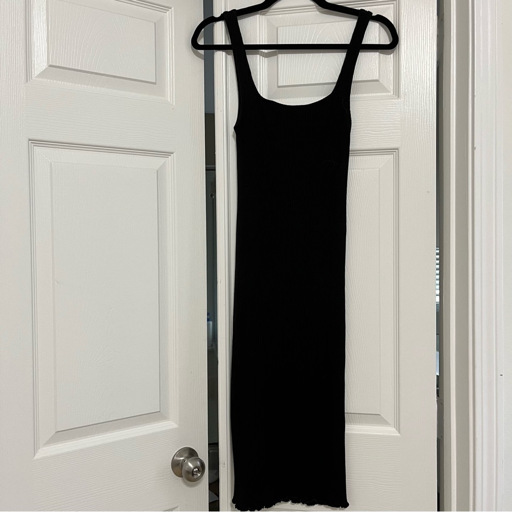 Lettuce Edge Ribbed Midi Dress
